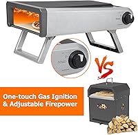 Vista 2 de Horno de pizza, horno de pizza de 12 pulgadas para exteriores con propano a gas y accesorios portátiles para hacer camping en el patio trasero al