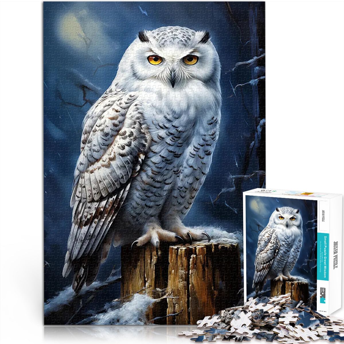 2000 Piece Jigsaws for Adults Puzzle Arctic snowy owl Herausfordernd Schwierig Tolles Geschenk für Spiele70x100cm — image 1