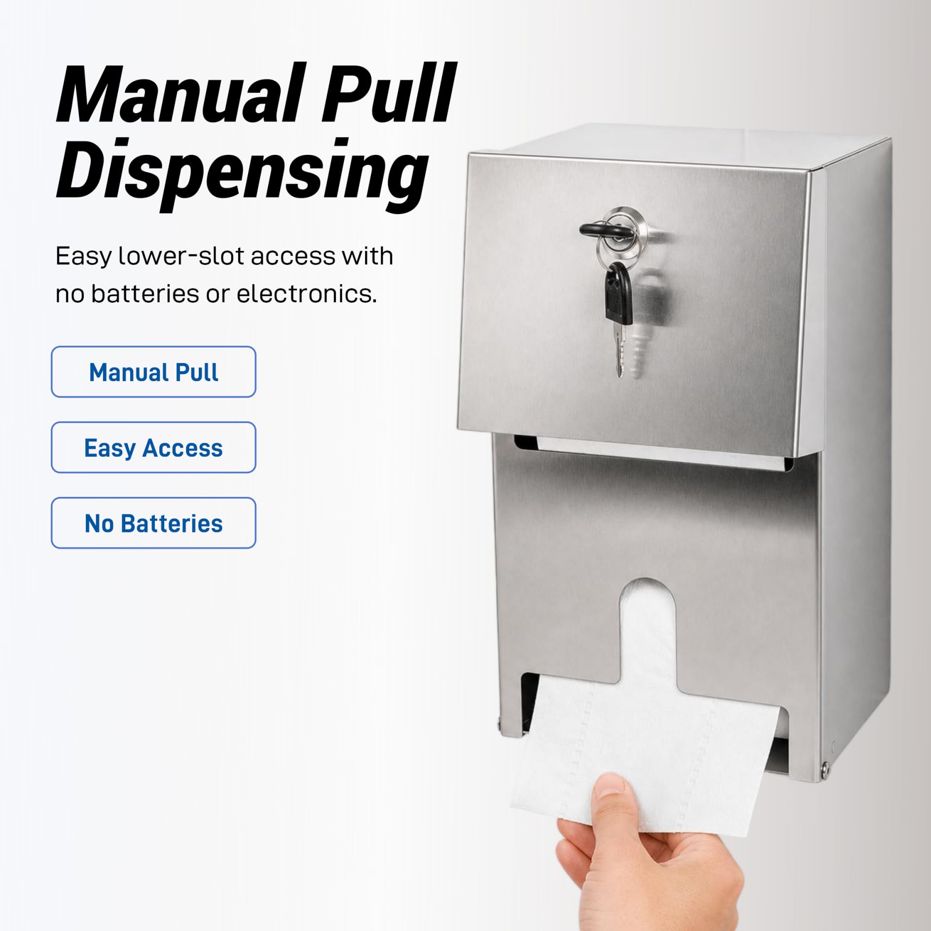 Dispensador comercial de papel higiénico de doble rollo, dispensador de pañuelos de acero inoxidable resistente con cerradura, dispensador automático de toallas de papel sin contacto con estante para
