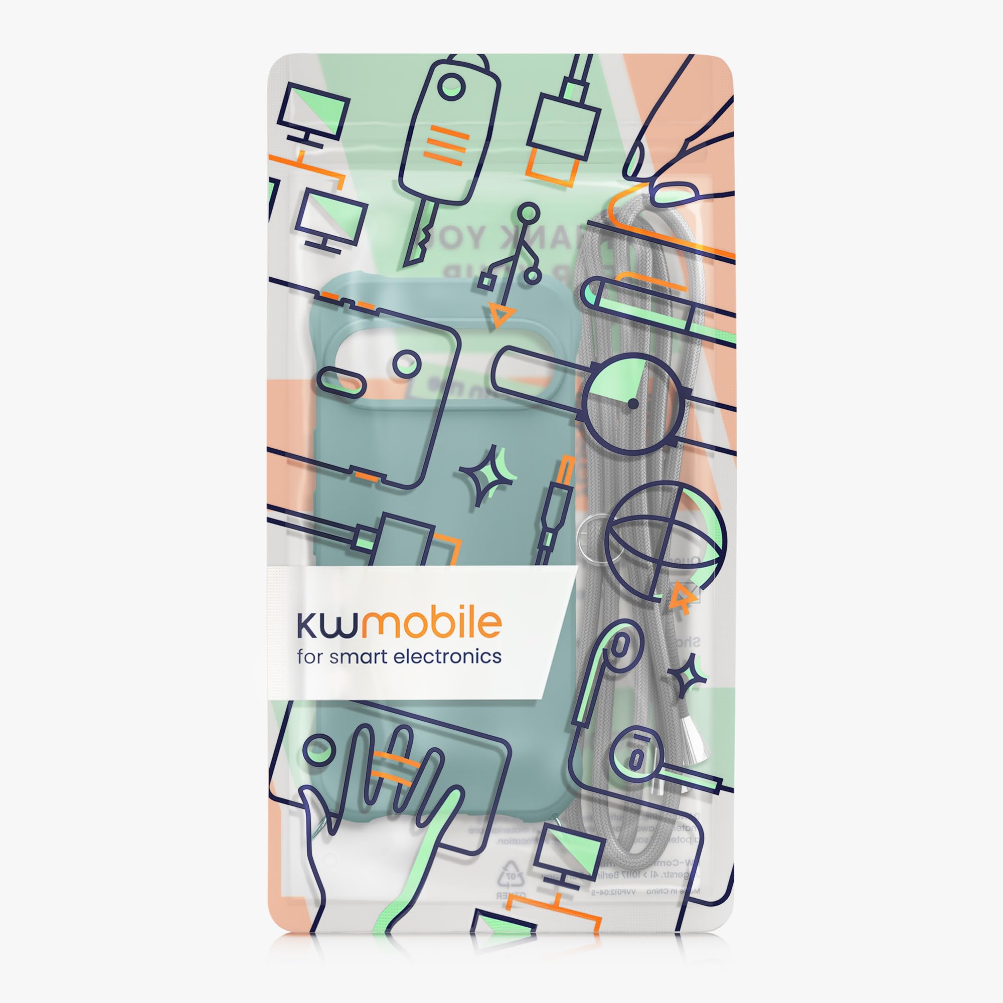 kwmobile Etui z naszyjnikiem kompatybilne z Google Pixel 10 Pro XL - Silikonowe etui z obrożą naftową