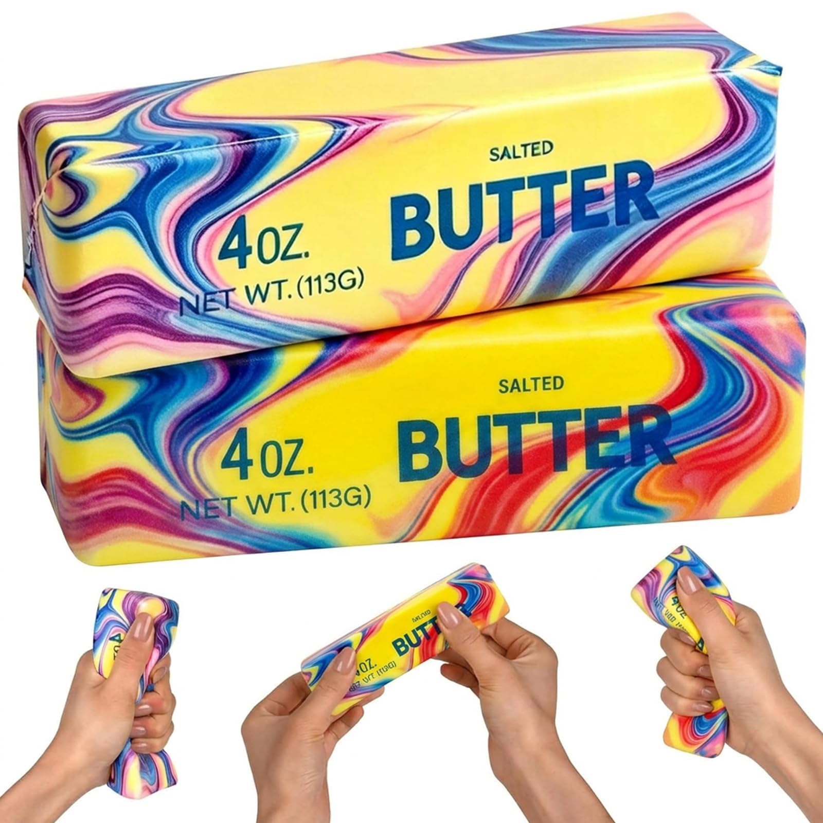 2pcs Butter Squishy, Cheese Squishy for Stress Relief