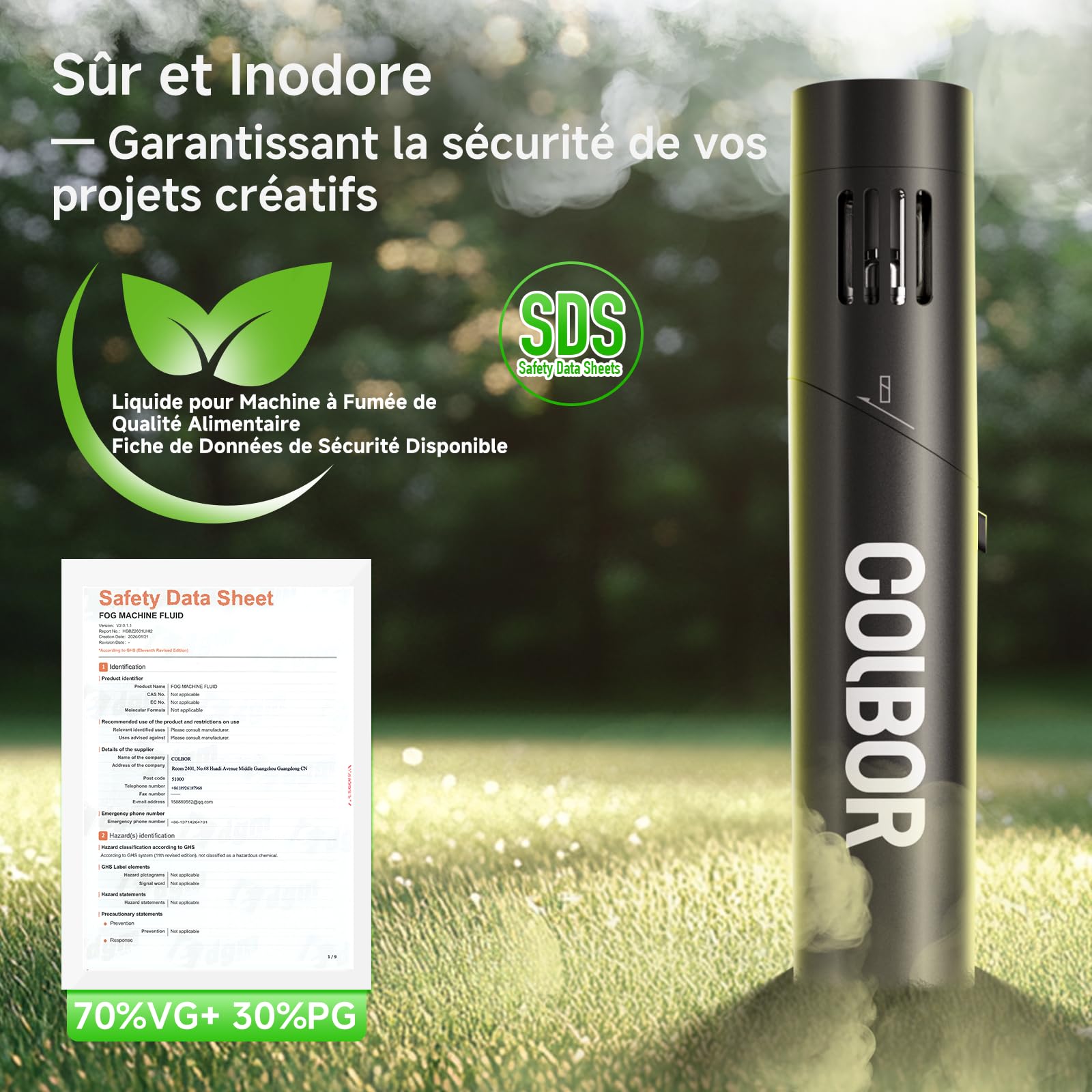 COLBOR CF5 Machine à Fumée Rechargeable 40W avec Télécommande | Avec Ventilateur RGB, Portable, pour Photographie, Fêtes en Intérieur et en Extérieur, Halloween, Cosplay