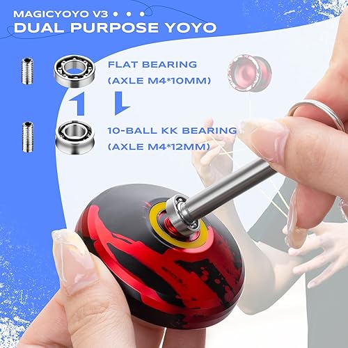 Miniatura 33 de MAGICYOYO Yoyos responsivos para niños principiantes, paquete de 2 Pro Yoyo, Yo Yo V3 de metal de doble función, yoyos de plástico K1 Plus con 12