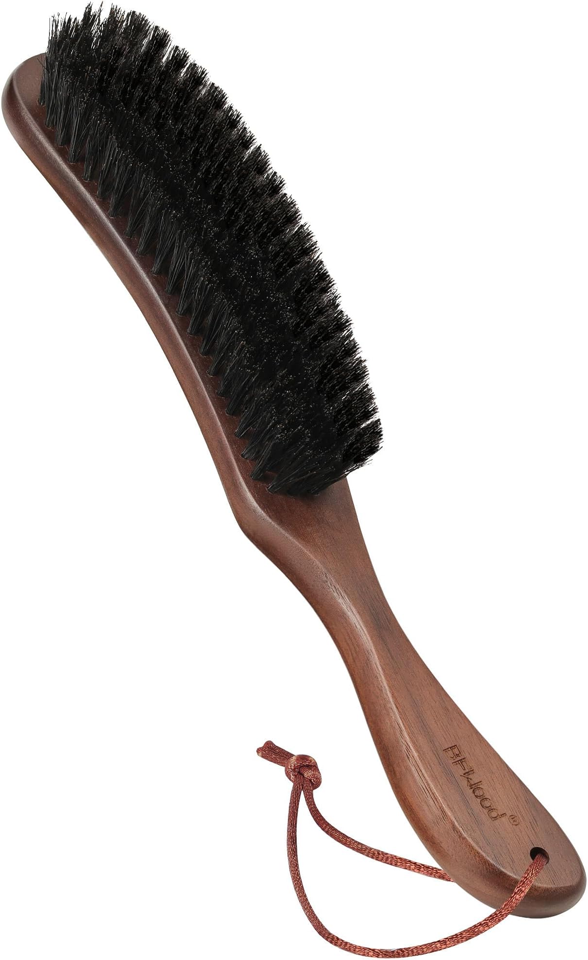 BFWood Clothes Brush, Boar Bristle Lint Brush for Suits, Cashmere, Wool, Velvet, Suede and Pet Hair, Large Black Walnut Wood Handle