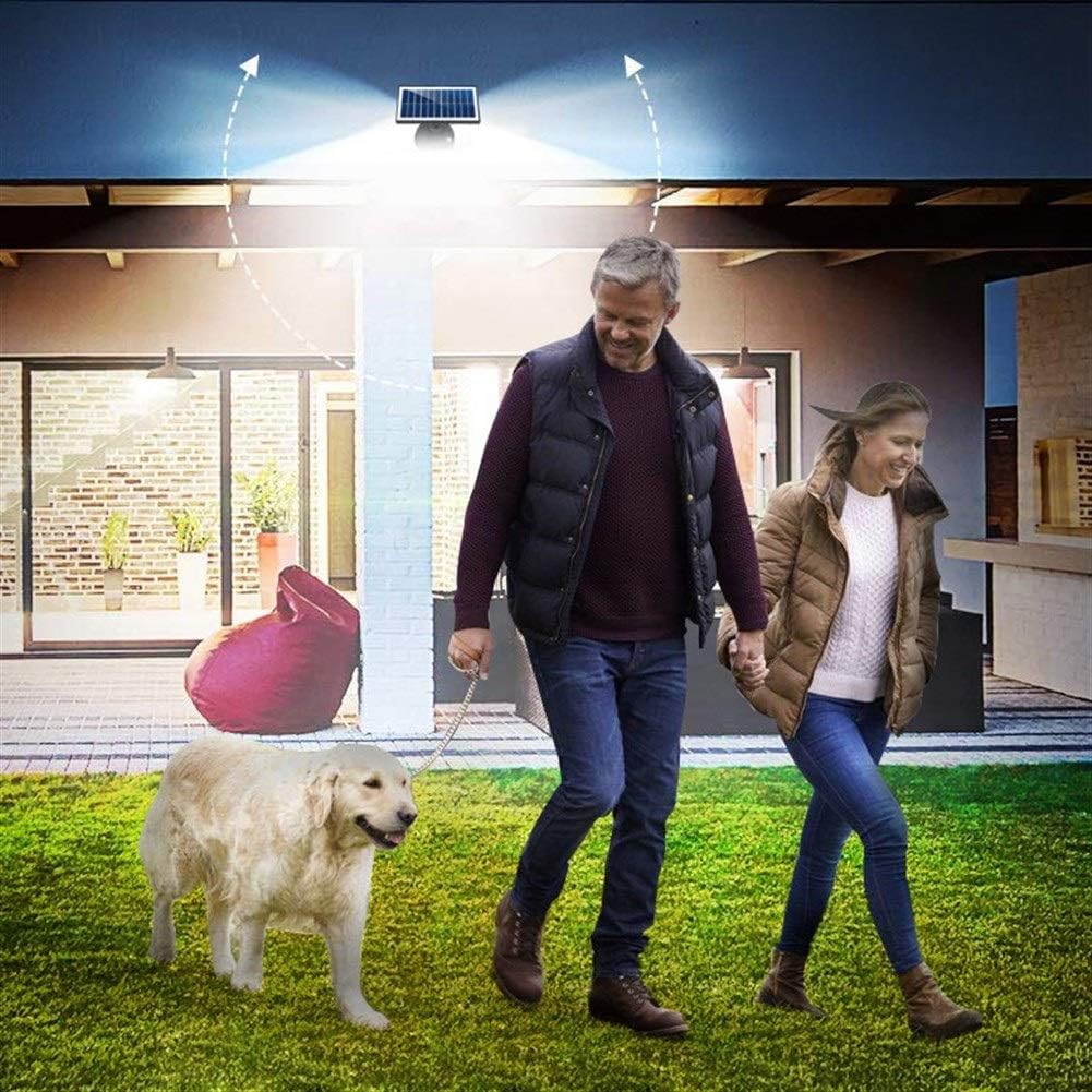 ソーラーマイクロ波レーダーウォールランプ人間誘導ダブルヘッド回転式ホームガーデン防水ソーラー街路灯（サイズ：80COB） (80CO