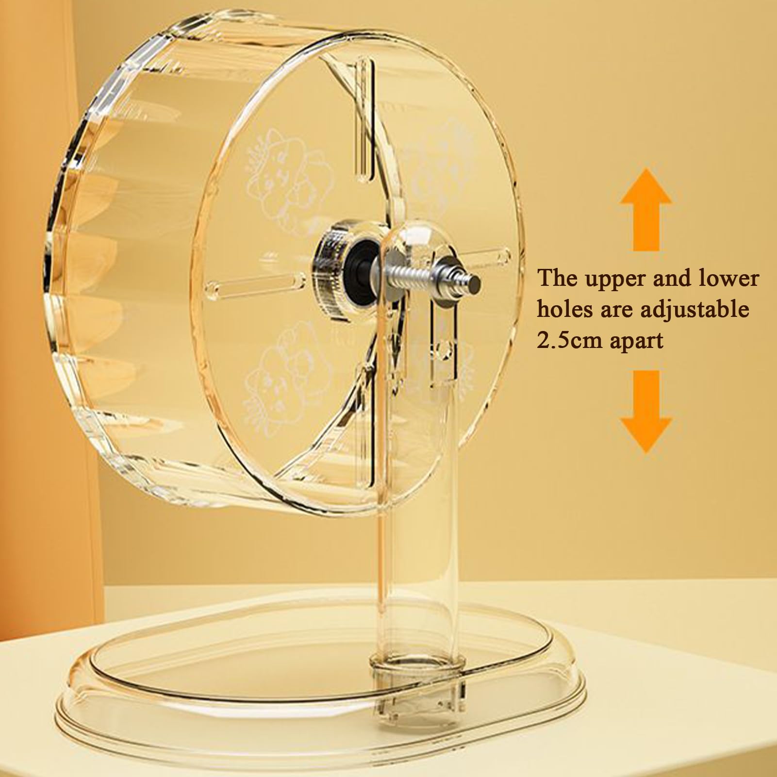 Rueda para hámster Decoración silenciosa para el Interior de la Jaula | Juguete de rueda de correr para hámster dorado, chinchilla, conejo, erizo, y otros animales de razas pequeñas y medianas