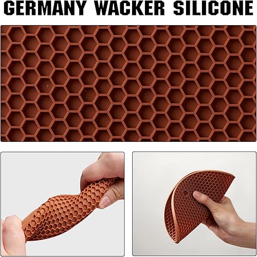 Vista 66 de Joyhalo Salvamanteles para platos calientes, almohadillas calientes para cocina, soportes de silicona para ollas y sartenes calientes, alfombrillas