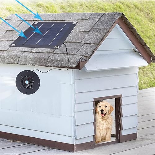 Miniatura 8 de Kit de ventilador de panel solar, ventilador de escape, ventilación de aire, disipación de calor, ventilador solar para el hogar para invernadero,