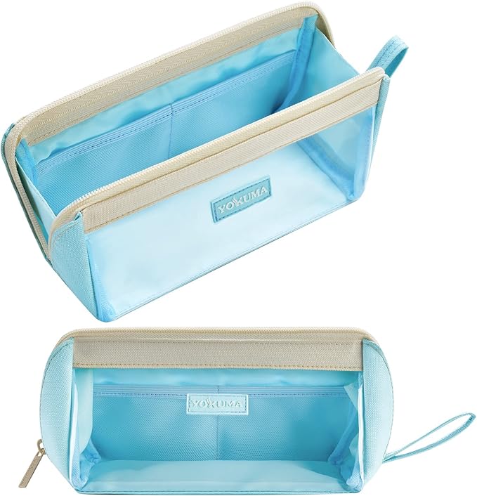 YOKUMA Pencil Case Girls Pencil Case Transparent Pencil Case School Large Capacity for Teenagers