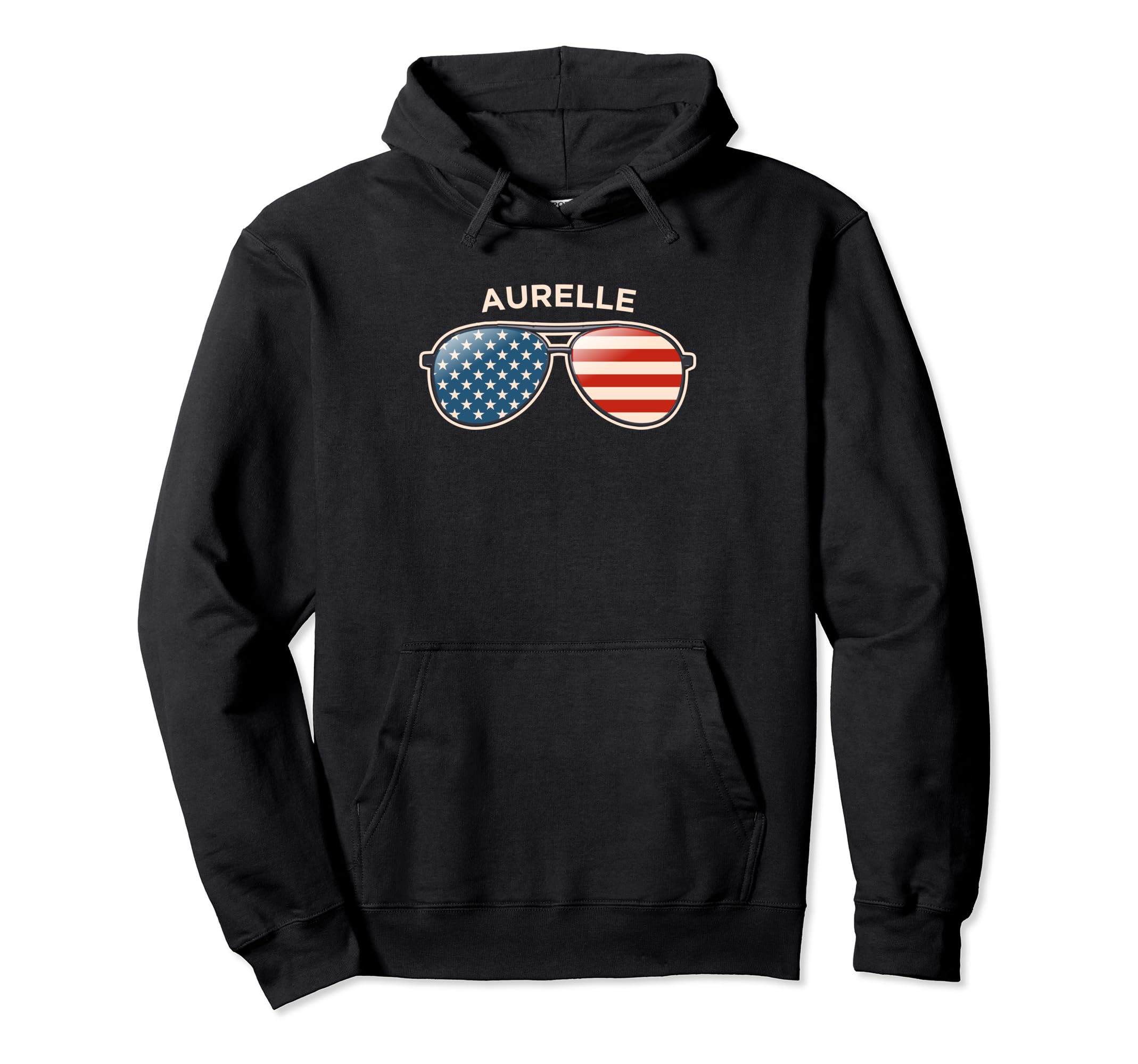 Aurelle, AR Vintage US Flag Sunglasses Pullover Hoodie