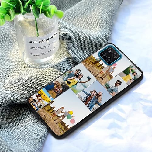 Miniatura 3 de mozitify Funda personalizada con múltiples fotos para Samsung Galaxy A12, regalo de Navidad personalizado de aniversario, negro, personalizable