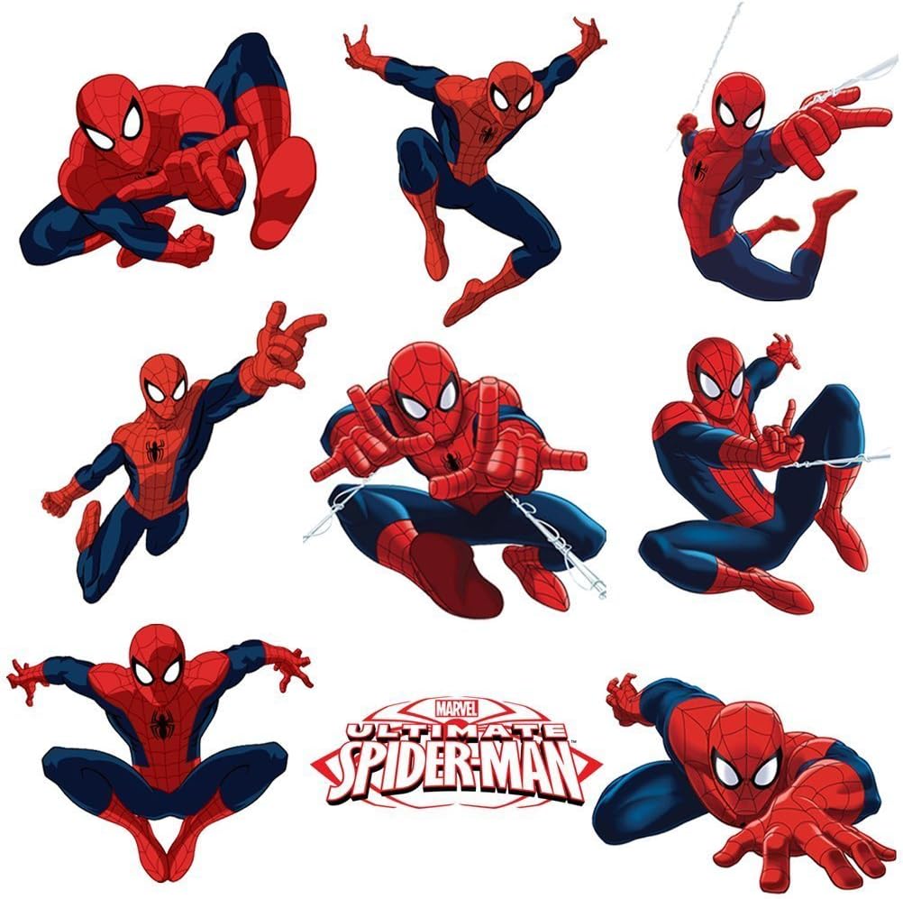 Marvel Spiderman Sticker Pack for Kids Room Wall Decor | Peel and Stick Wall Decal for Ultimate Spider-man Party Decoration by Dekosh