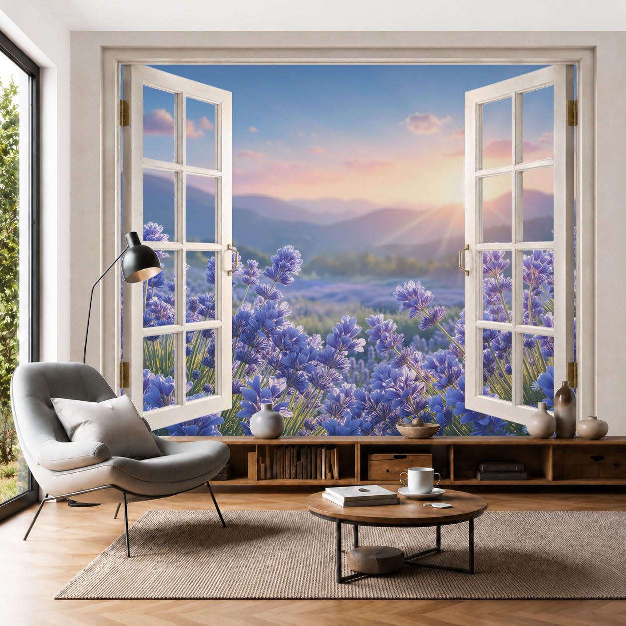 Papier peint panoramique lavande Provence 450X315Cm de qualité supérieure