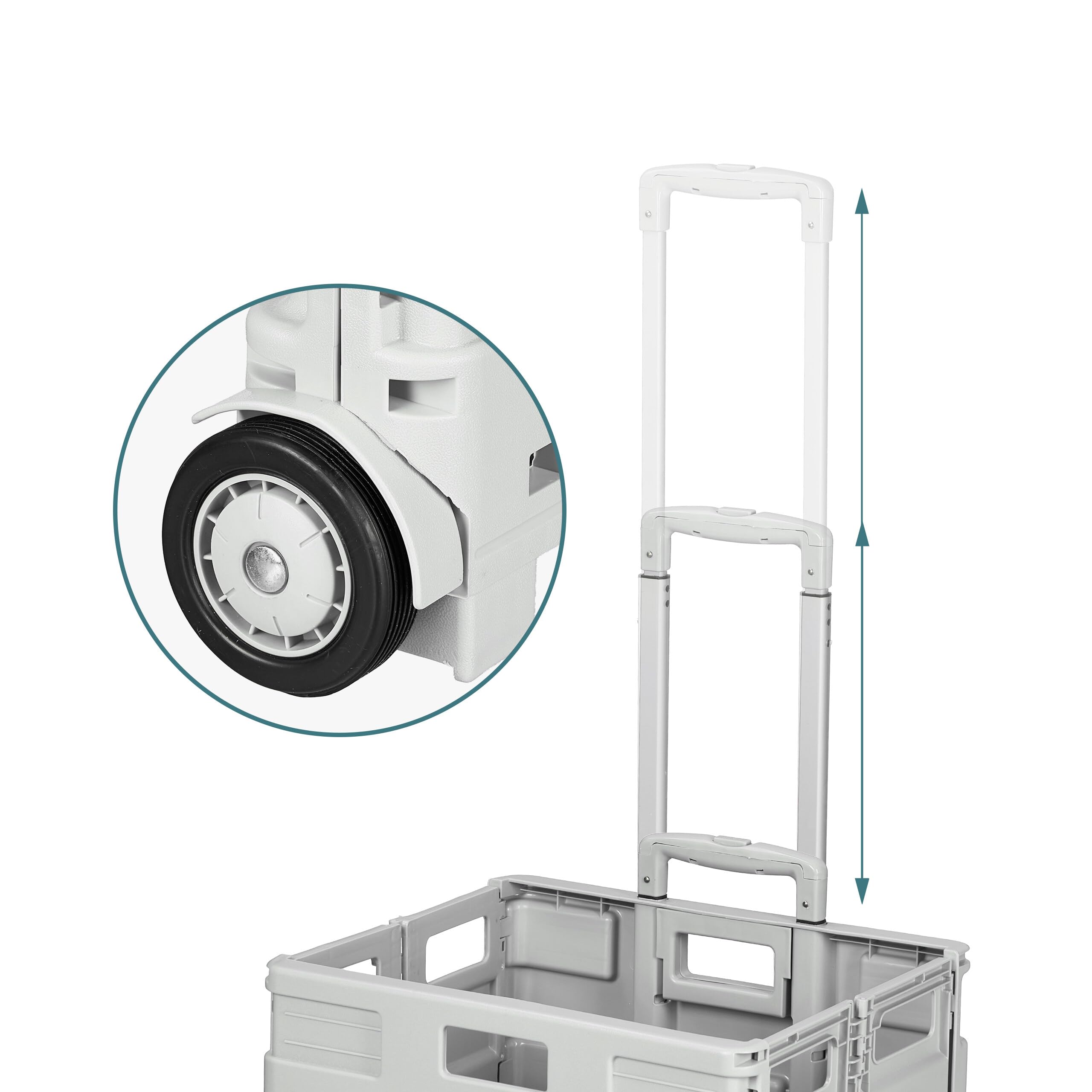 Carrito de la Compra Relaxdays, Plegable, Gris Claro | Con ruedas y mango telescópico, hasta 35 kg