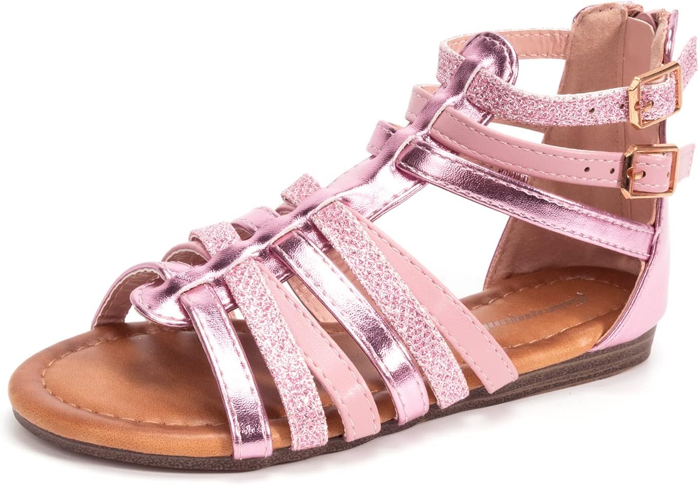 FUNKYMONKEY Girls Gladiator Strap Sandals Flat Fisherman Thong Cross Strappy Sandals