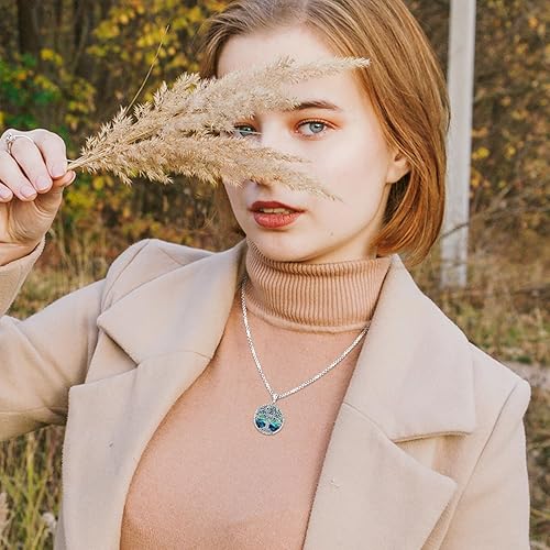 Miniatura 6 de Collar con medallón de imagen para mujeres y hombres, oro real de 14 quilates, plata de ley 925, collar con medallón de corazón que sostiene