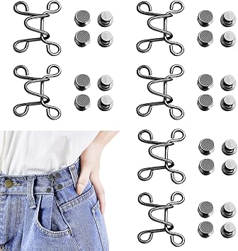 6 Set Adjustable Jeans Button Pant Waist Tightener