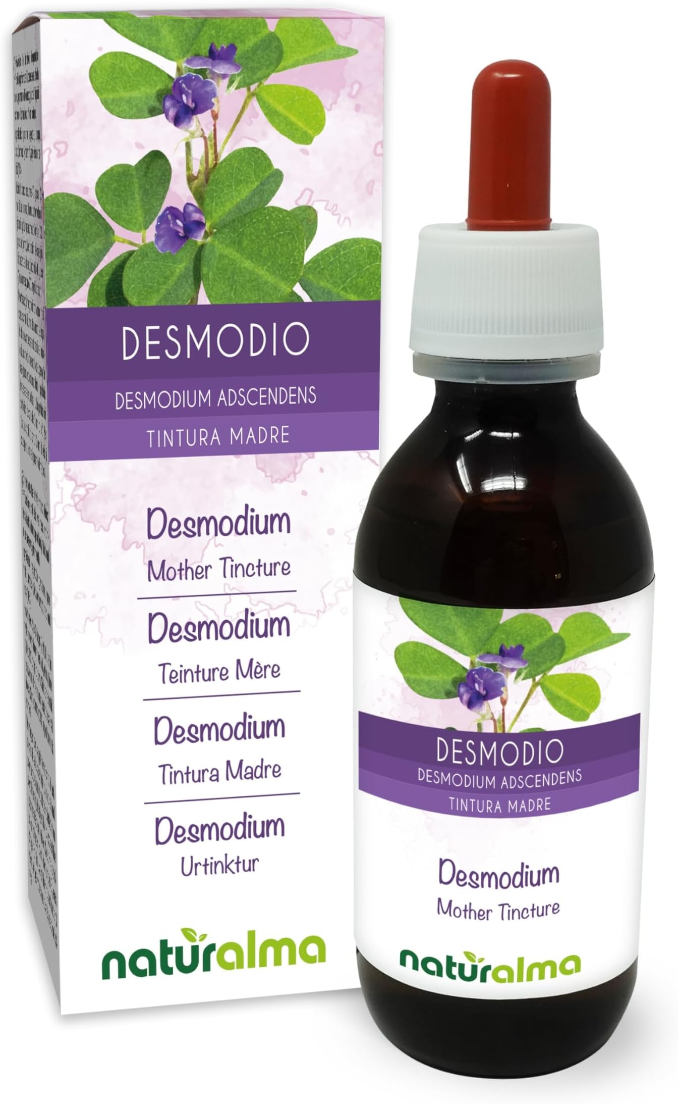 Desmodium (Desmodium adscendens) Leaves Alcohol-Free Mother Tincture Naturalma - Liquid Extract Drops 120 ml - Food Supplement - Vegan