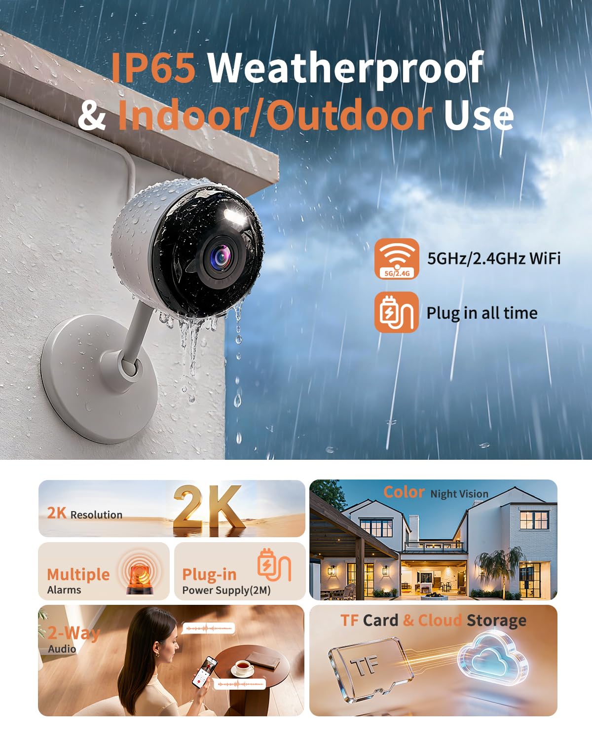 2K Indoor/Outdoor Pet Security Camera Gallery Image