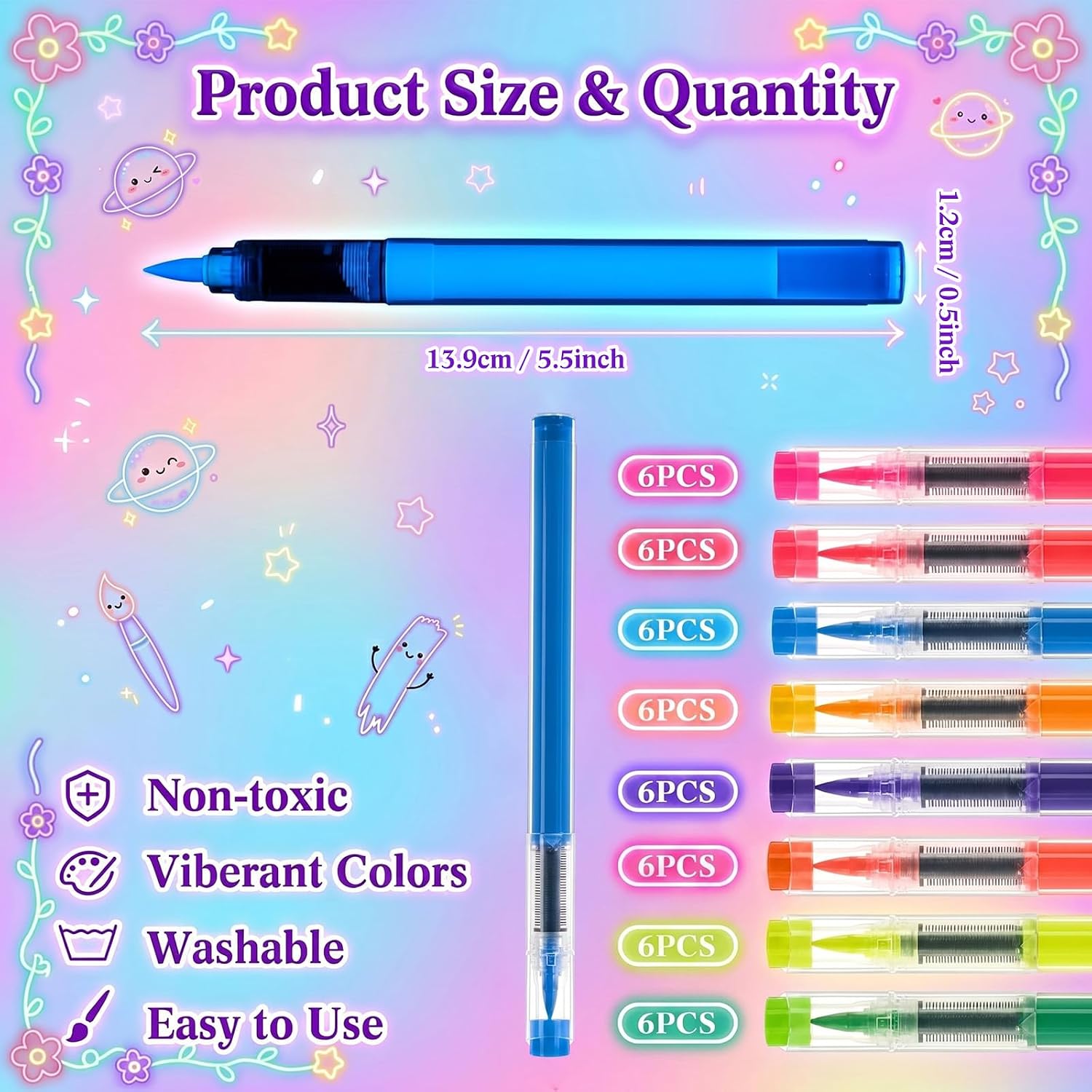 48 Pcs Glow in the Dark Markers UV Fluorescent Neon Marker