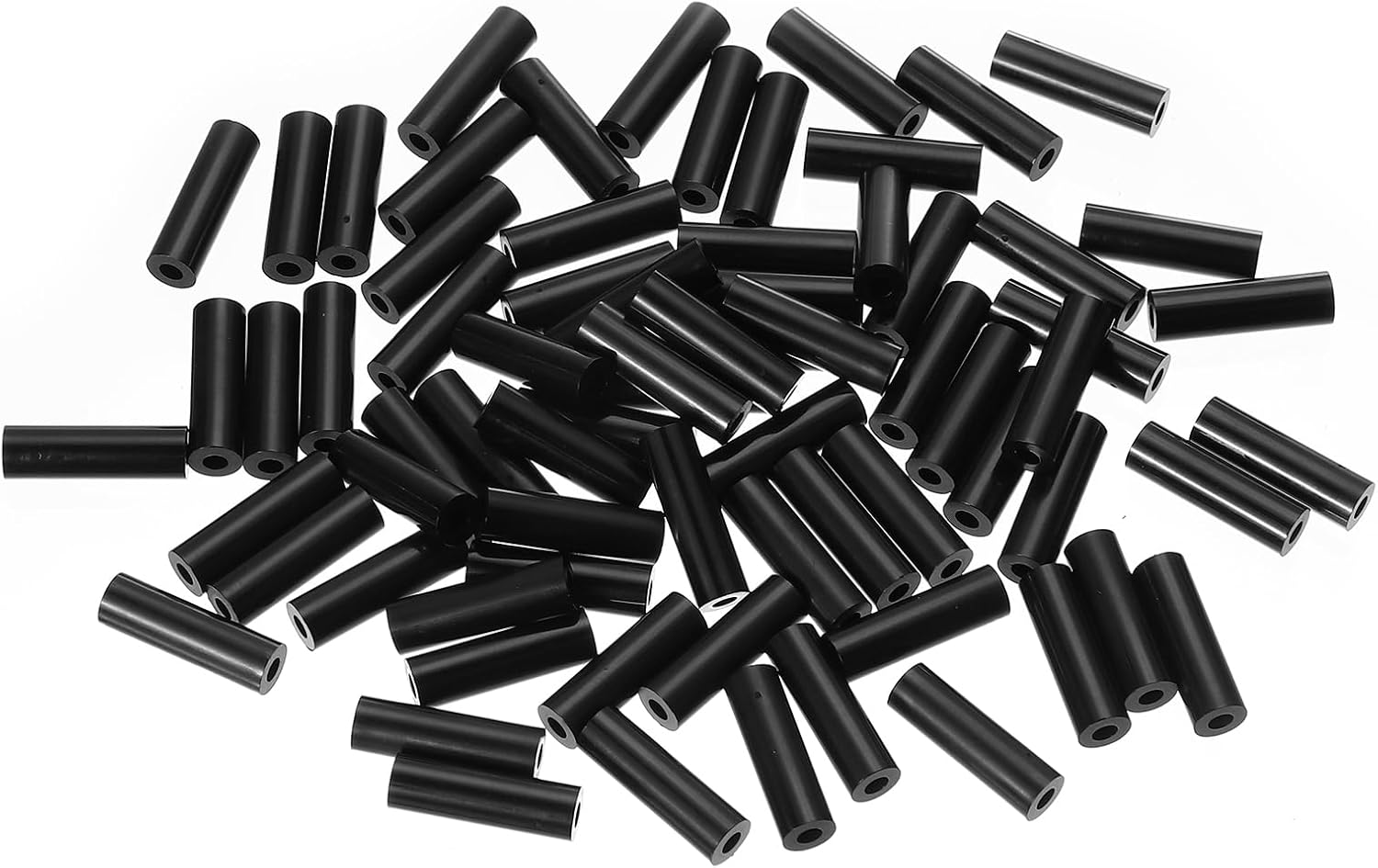 PATIKIL M3 Black ABS ID 3.2mm,OD 7mm,Length 22mm, Nylon Round Spacer Washers, 120Pcs Plastic Standoff Rubber Nut Unthreaded for M3 Screws Electrical Outlet Switch Receptacle