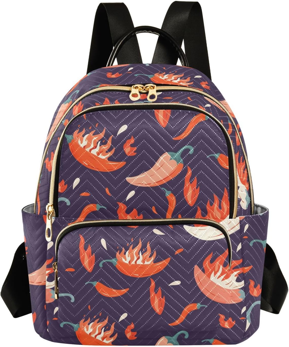Spicy Chili Pattern Backpack Purse for Women Shoulder Bag Fashion Daypack Ladies Handbag Lightweight Travel Bag Rucksack