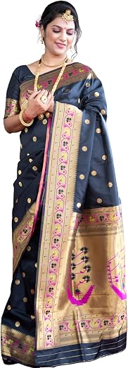 SGF11 Women's Kanjivaram Paithani Silk Sarees With Unstitched Blouse Piece