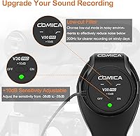 Vista 3 de Comica CVM-V30 Pro Micrófono de cámara direccional de condensador de escopeta supercardioide para cámara Canon Nikon Sony Panasonic DSLR
