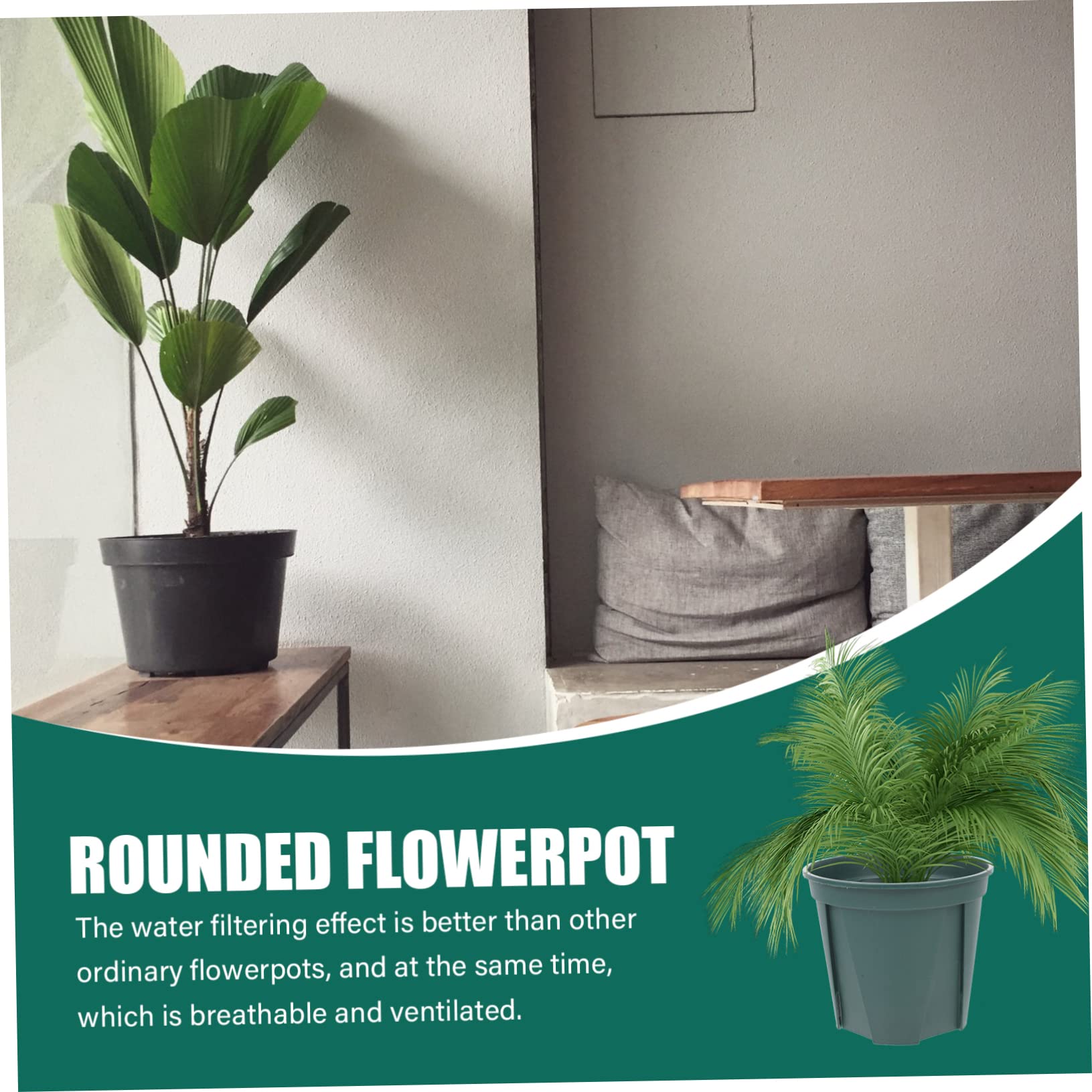 BESTonZON 5pezzi Vaso per Piante in Plastica Rotondo Controllo delle Radici per Balcone Uso Domestico Giardino Cortile Parco Regalo per Appassionati di Giardinaggio