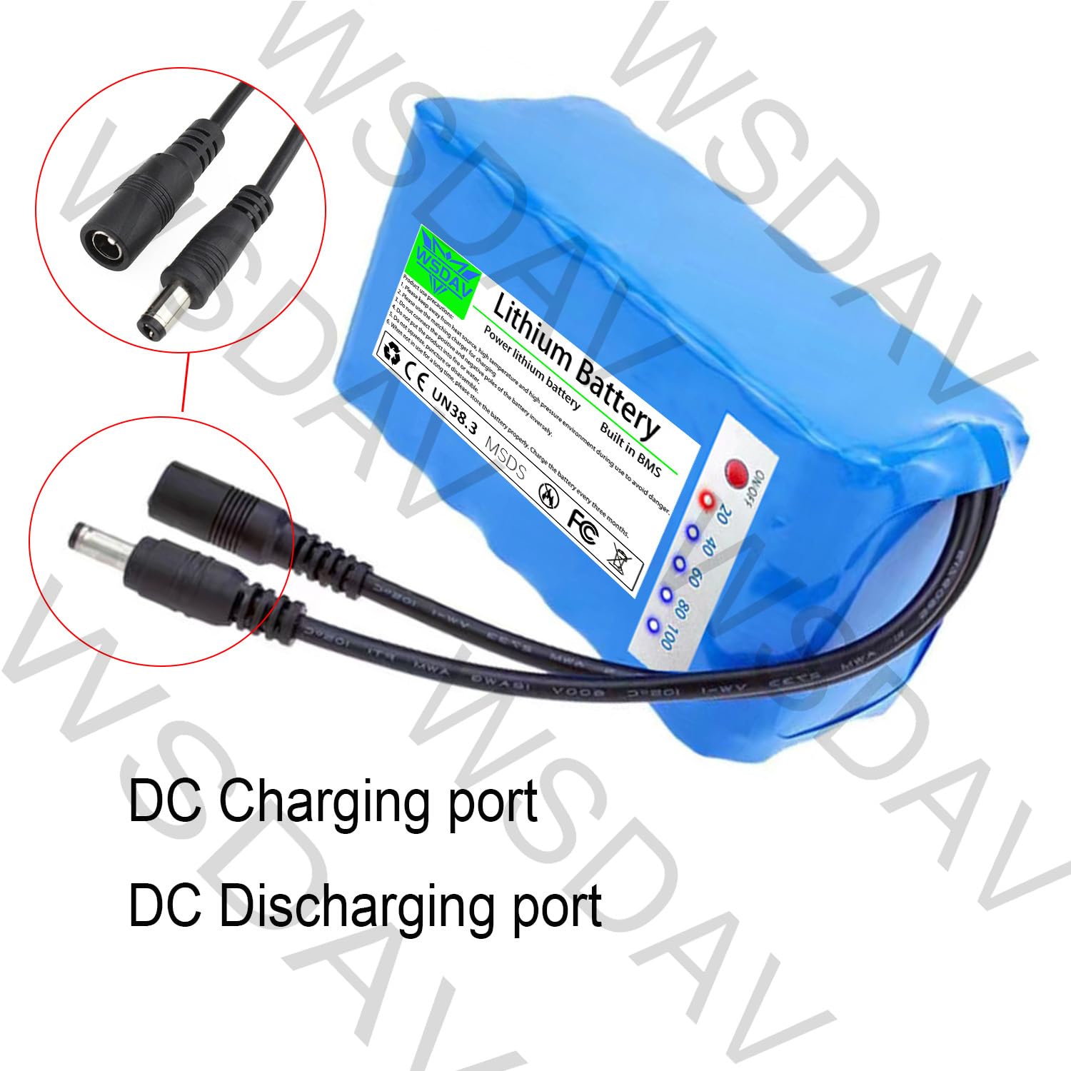 Batería Recargable de Litio de 12 voltios CC 12V 10Ah 12Ah 15Ah 18Ah 20Ah Batería de Repuesto con Cargador,12v20ah