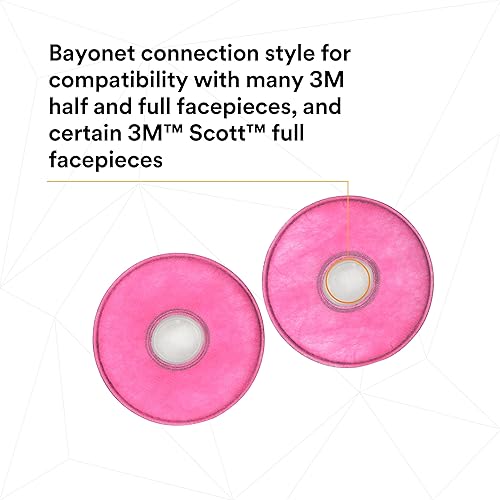 Miniatura 4 de 3M Filtro de partículas 2096, protección respiratoria P100, con liberación de gas ácido de nivel nocivo (2 unidades).