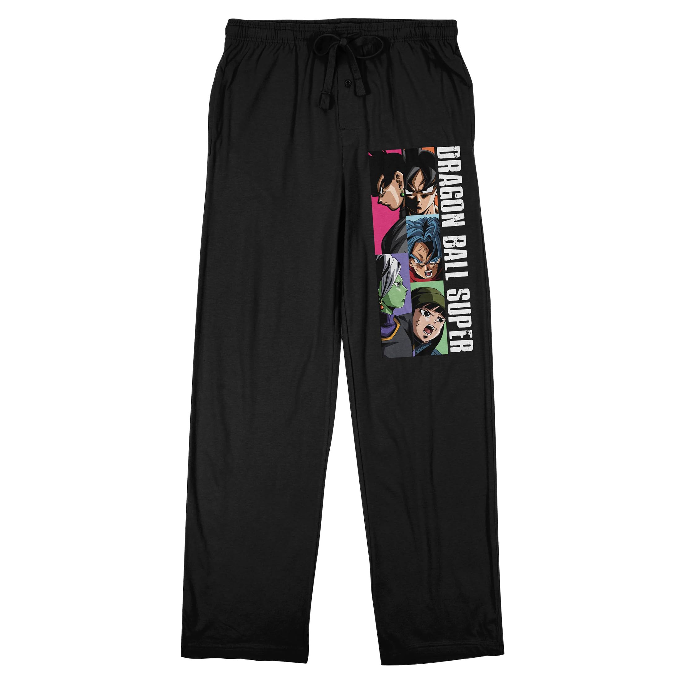 Dragon Ball Super Character Panels Men's Black Sleep Pajama Pants