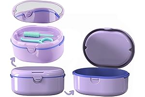 Retainer Case, Denture Bath Box with Strainer Basket for Women