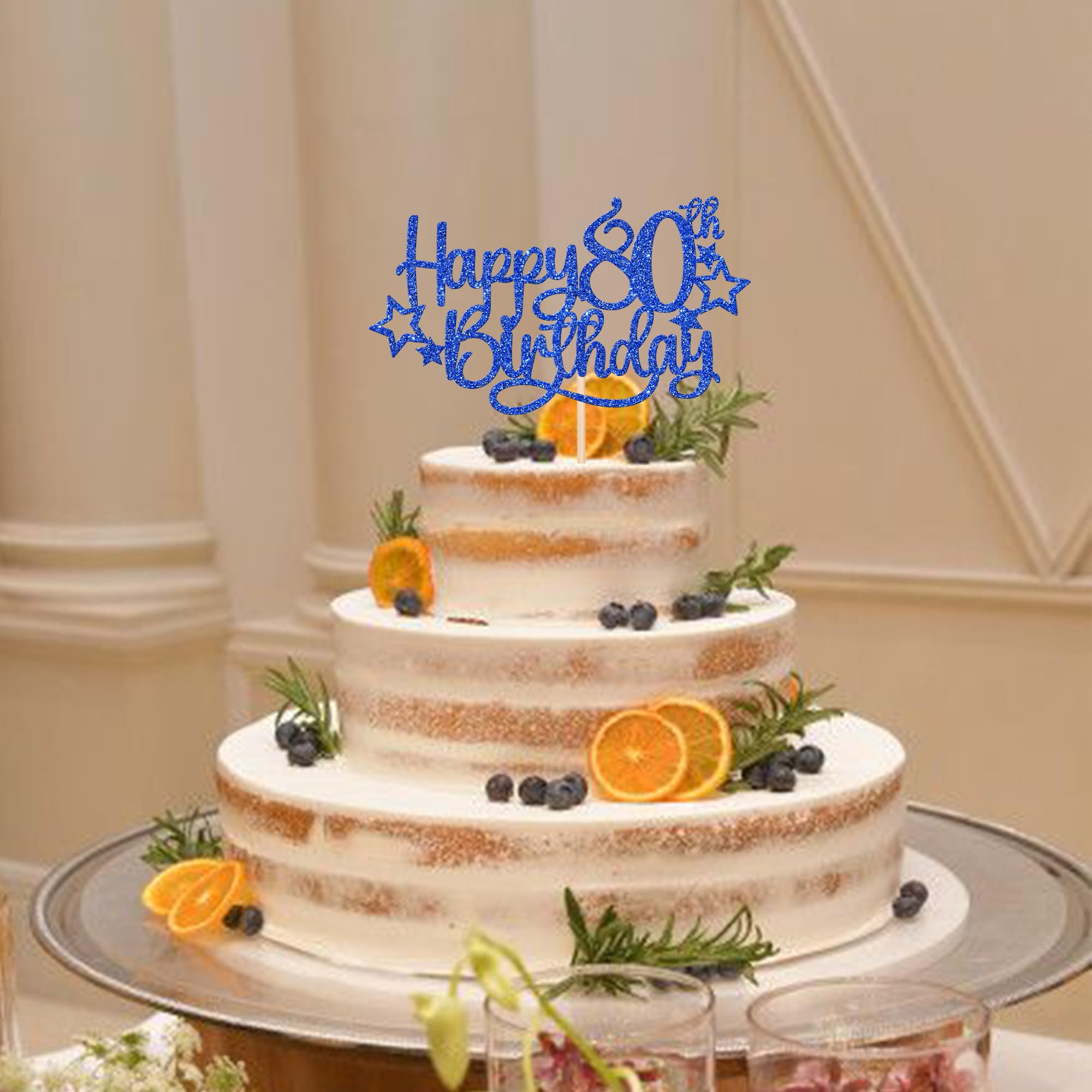 80 torte di compleanno Topper, 20 pezzi 80 compleanno, 80 Happy Birthday, decorazione per torta con 80° compleanno, decorazione per torta per uomo (oro argento
