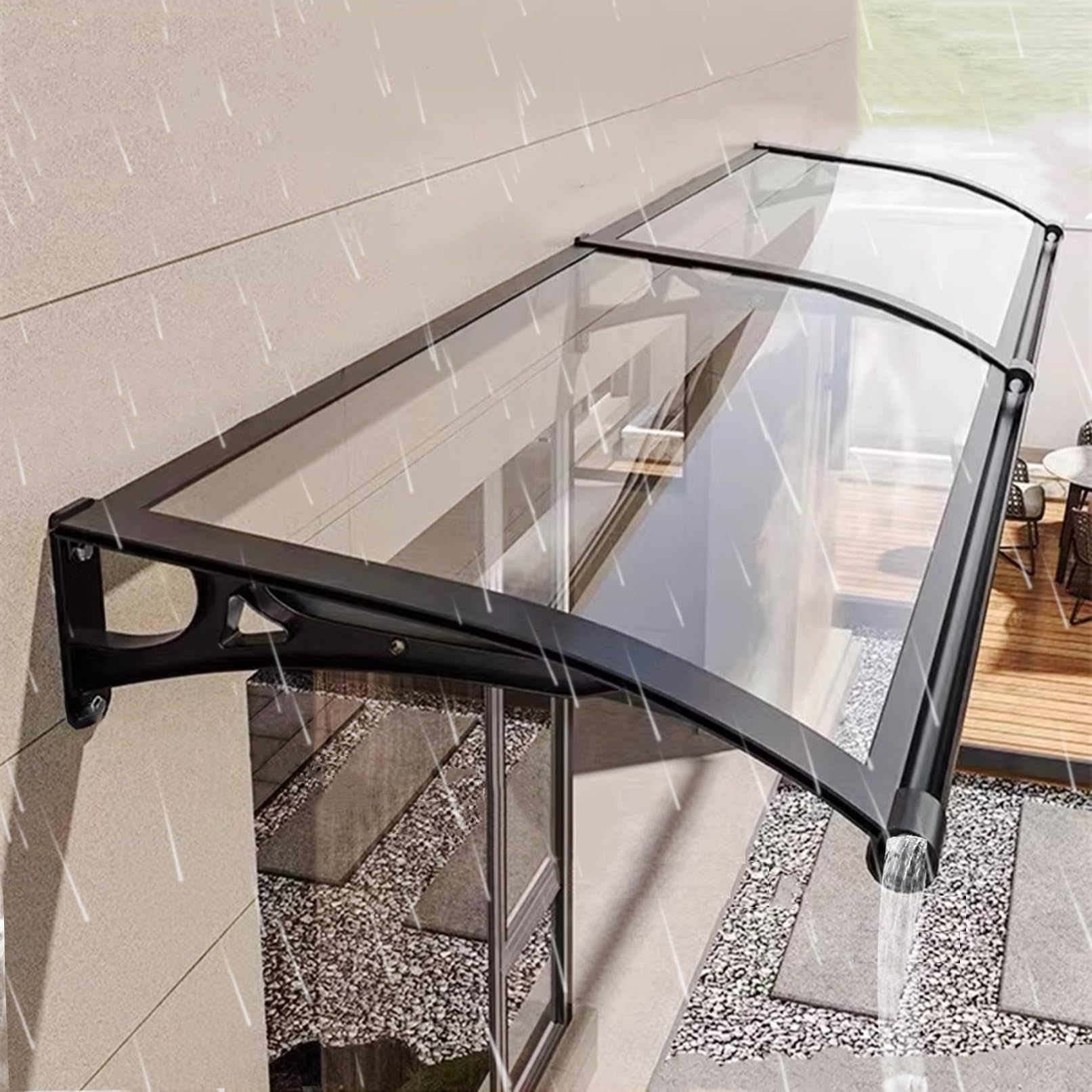 Auvent de porte et fenêtre anti-UV : protégez votre entrée de la pluie