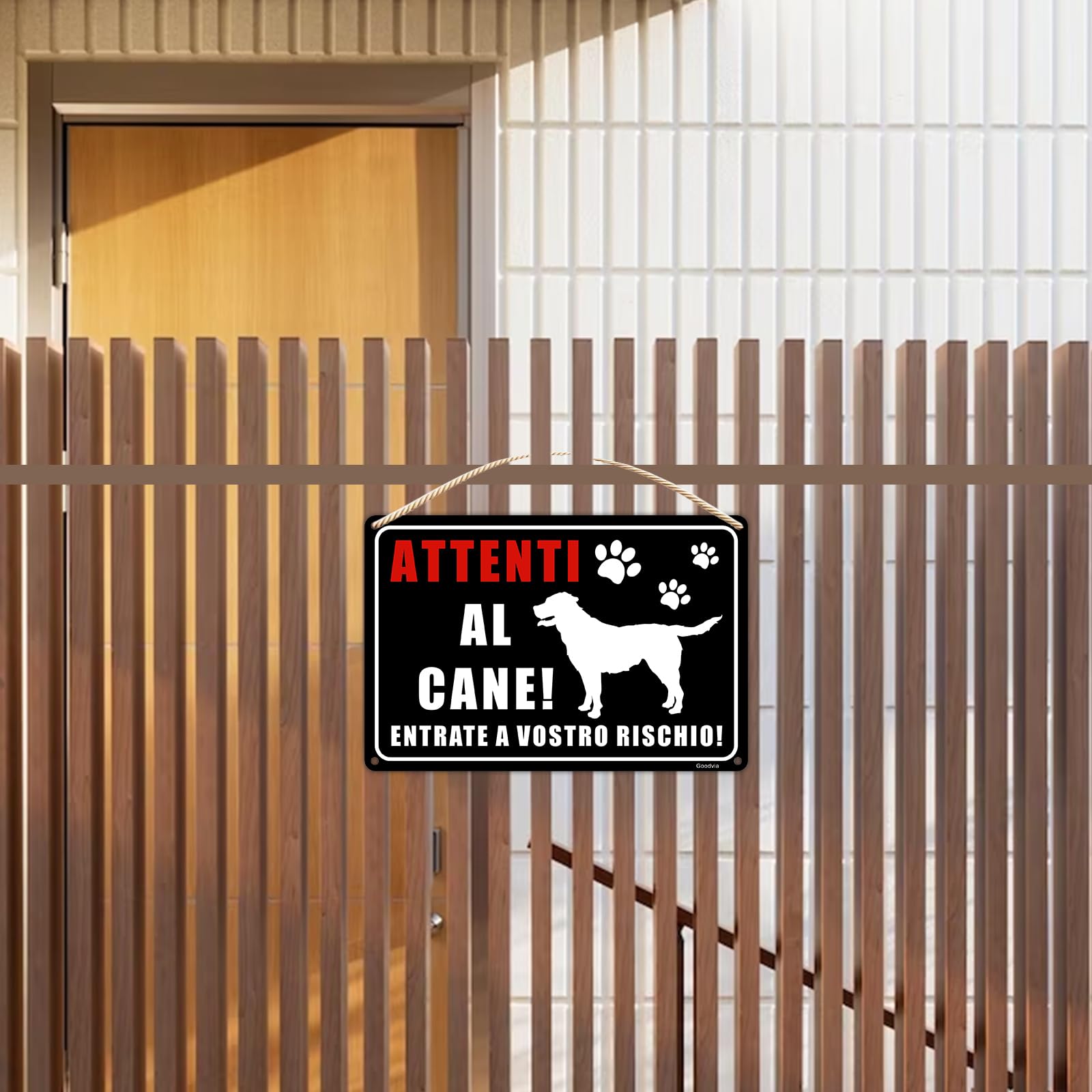 Cartello Attenti Al Cane Alluminio Metallo 7.8x11.8'' (A4) Pastore, Leggero ma Robusto, Resistente Agli Agenti Atmosferici, Durevole, Protetto dai Raggi UV, Facile da Installare, Riflettente