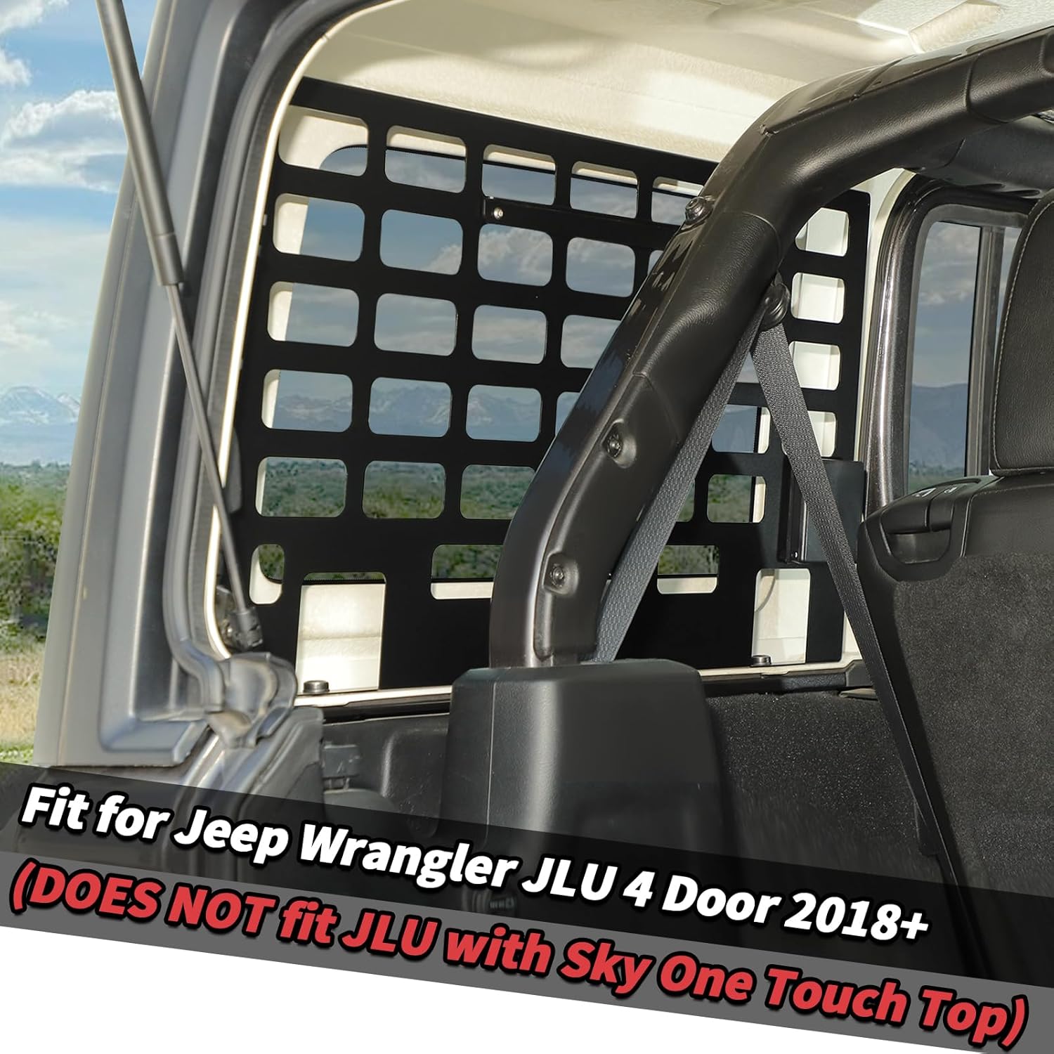 2PCS Rear Window Storage Rack Molle Panels Fit for Jeep Wrangler JLU 4 Door 2018-2025