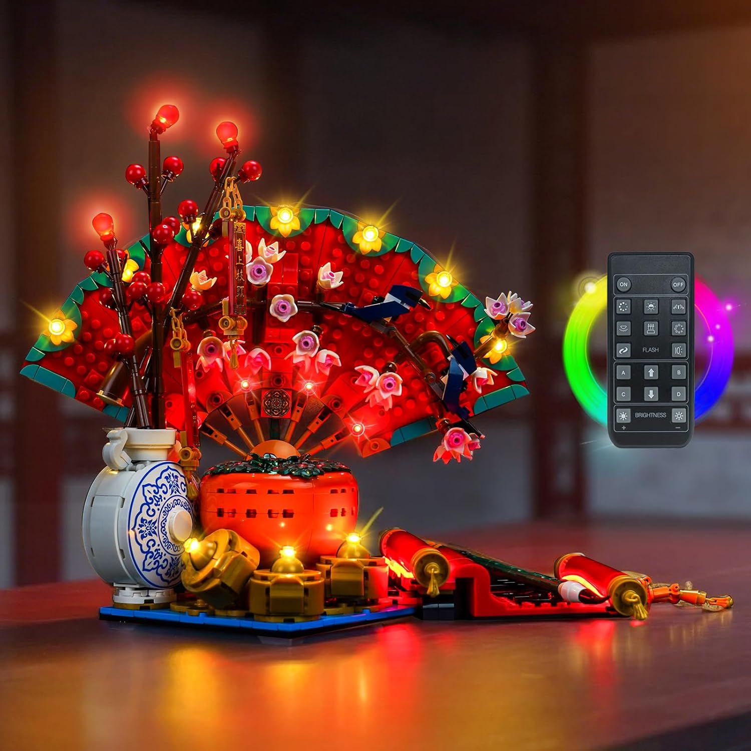 Upgraded Led Light Kit Compatible with Lego Good Fortune Building Set, RC Version Compatible with Lego 80117 (Model Not Included)