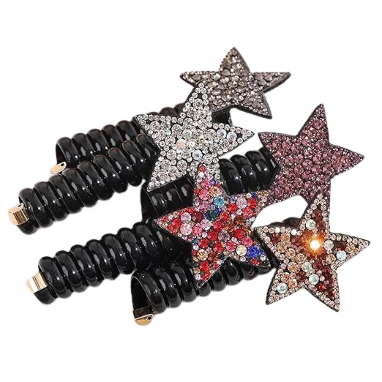 Diversa 5pcs Wire Hair Bands for Girls Kids Braided Spiral Hair Ties Cute Cartoon Ponytail Maker Elastic Braids Hair Accessories for Girls - Multicolor