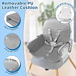 Chaise haute bébé, Chaises hautes pour bébés et tout-petits, Siège à manger portable avec plateau alimentaire réglable & repose-pieds, chaise d'alimentation pour bébé compacte, chaise haute pour les enfants 2 Bébés bib, 5-Point Harnais, facile à nettoyer