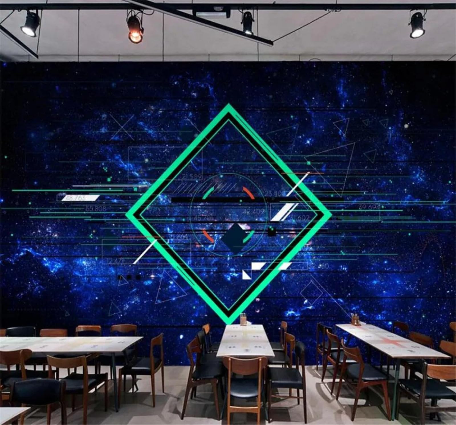 Tzxztt 400Cm×280Cm(B×H) Science Fiction Starry Sky Universe Bar Modern 3D Wallpaper Premium Textured Silk Neutral Tones Material Ideal For Living Room Bedroom-400Cm×280Cm