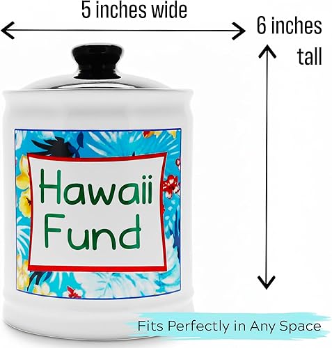 Miniatura 7 de Cottage Creek Tarros | Hawaii Fund Travel Bank – Alcancía de cerámica para vacaciones y viajes esenciales para mujeres, hombres, parejas | Regalo de