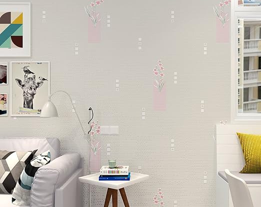 Amazon Co Jp Smile Diy 壁紙シール 簡単 模様替え 田園 のり付き 壁紙 韓国風 暖かい ロマンチックな 不織布 壁紙 はがせる ベッドルーム リビングルームの背景 53cmx5m オフホワイト ホーム キッチン