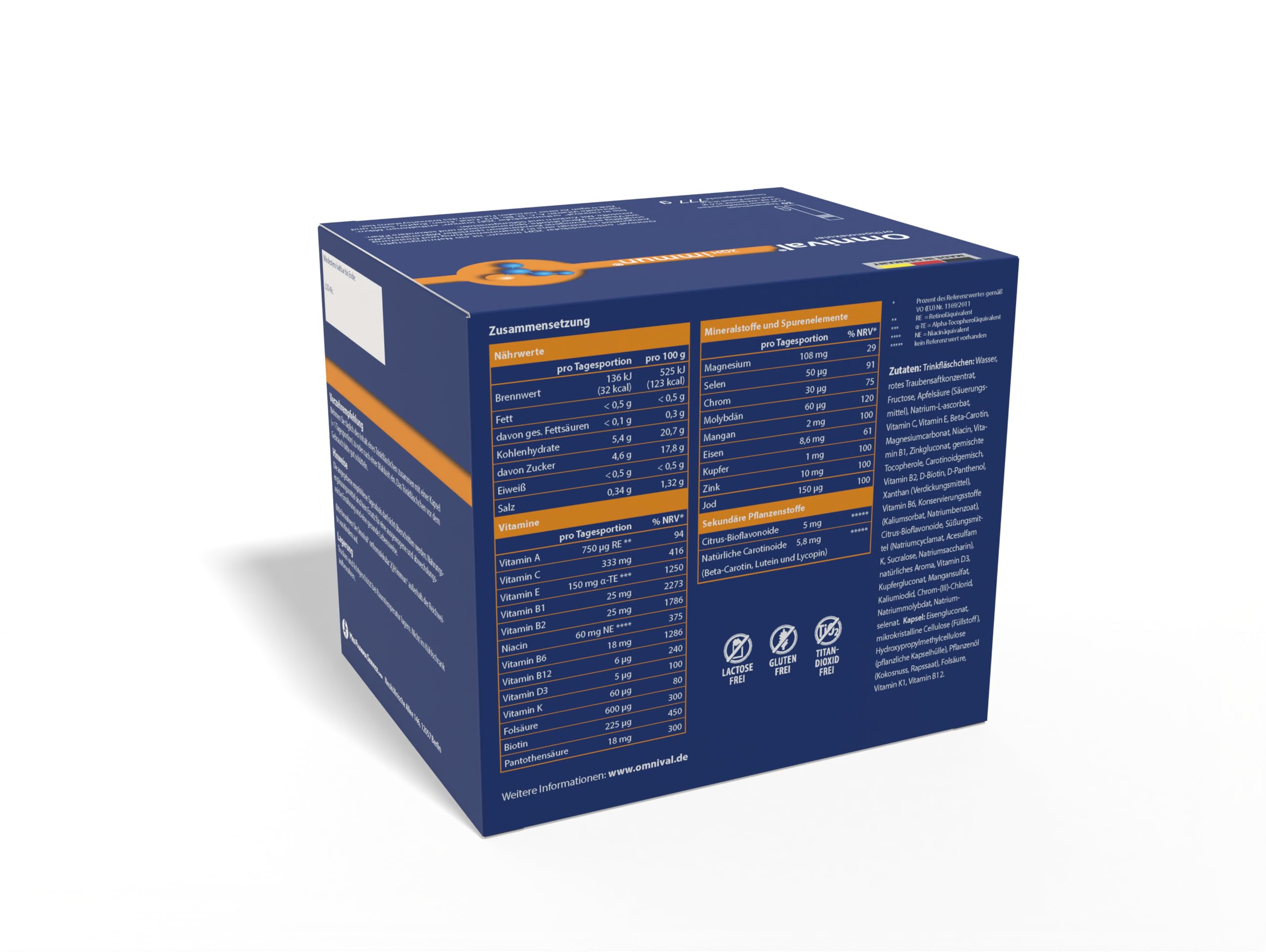 Immun Trinkampullen - Vitamin Komplex für das Immunsystem | Orthomolekulares Nahrungsergänzungsmittel, Vitamine für Frauen & Männer, Mikronährstoff Immunkur im Trinkfläschchen (30 Tage)