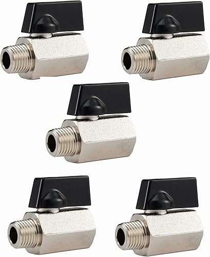 Miniatura 9 de Paquete de 2 mini válvula de bola de latón EFIELD de 14 de giro hembra NPT X 14 pulgadas macho NPT válvula de cierre roscada