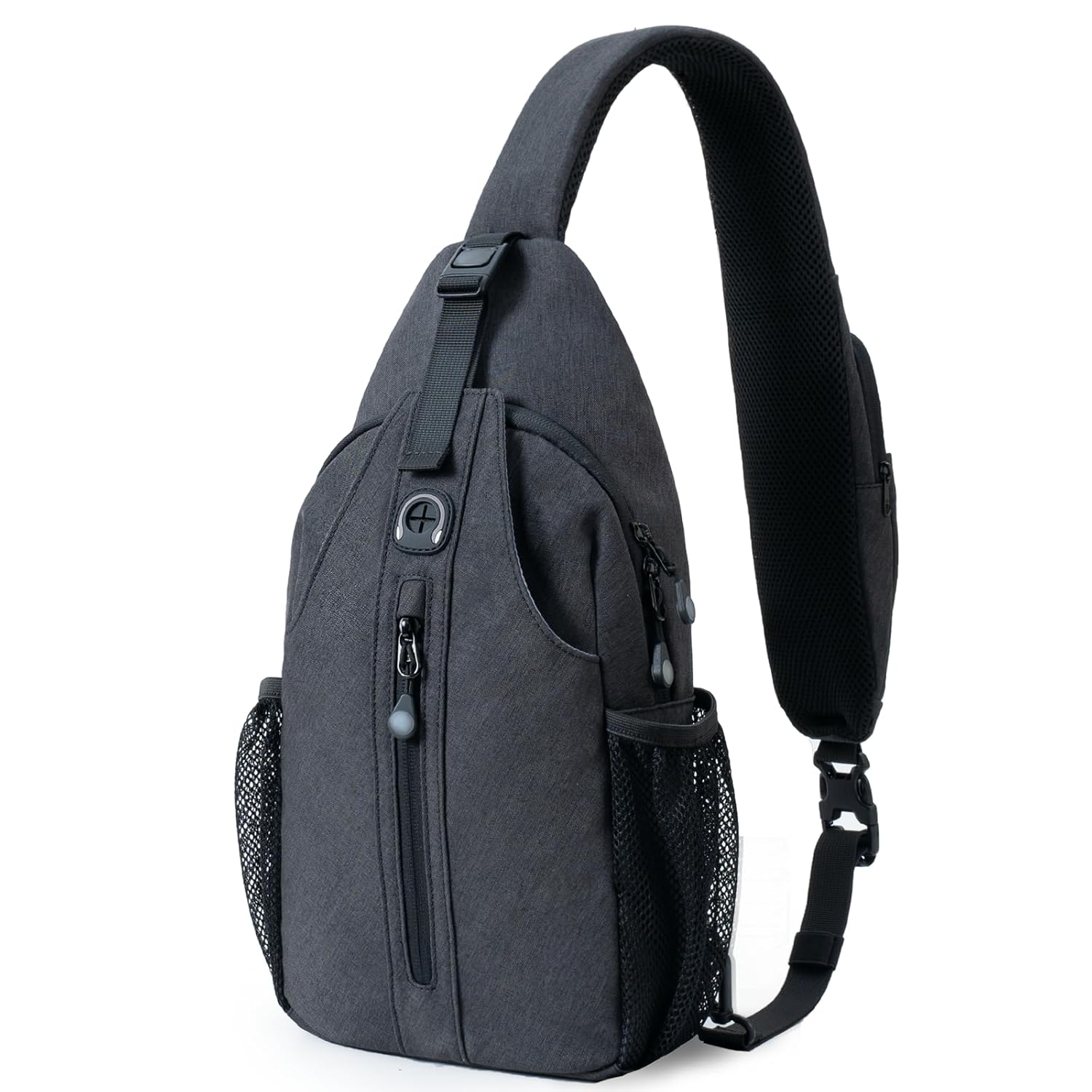 LEDAOU Crossbody Sling Bag Anti-Theft Sling Backpack Cross Body Shoulder Chest Bag Fanny Pack Travel Hiking Black-Grey
