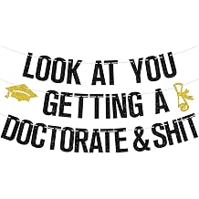 Look at You Getting Your Doctorate Banner, Congrats Doctor Graduation Sign, It's DR Actually, 2026 College PHD Graduate Celebration Party Supplies