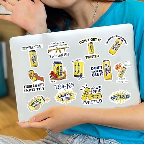 Miniatura 4 de 61 calcomanías de té retorcidas de dibujos animados, impermeables, calcomanías de vinilo para botella de agua, laptop, teléfono, álbumes de