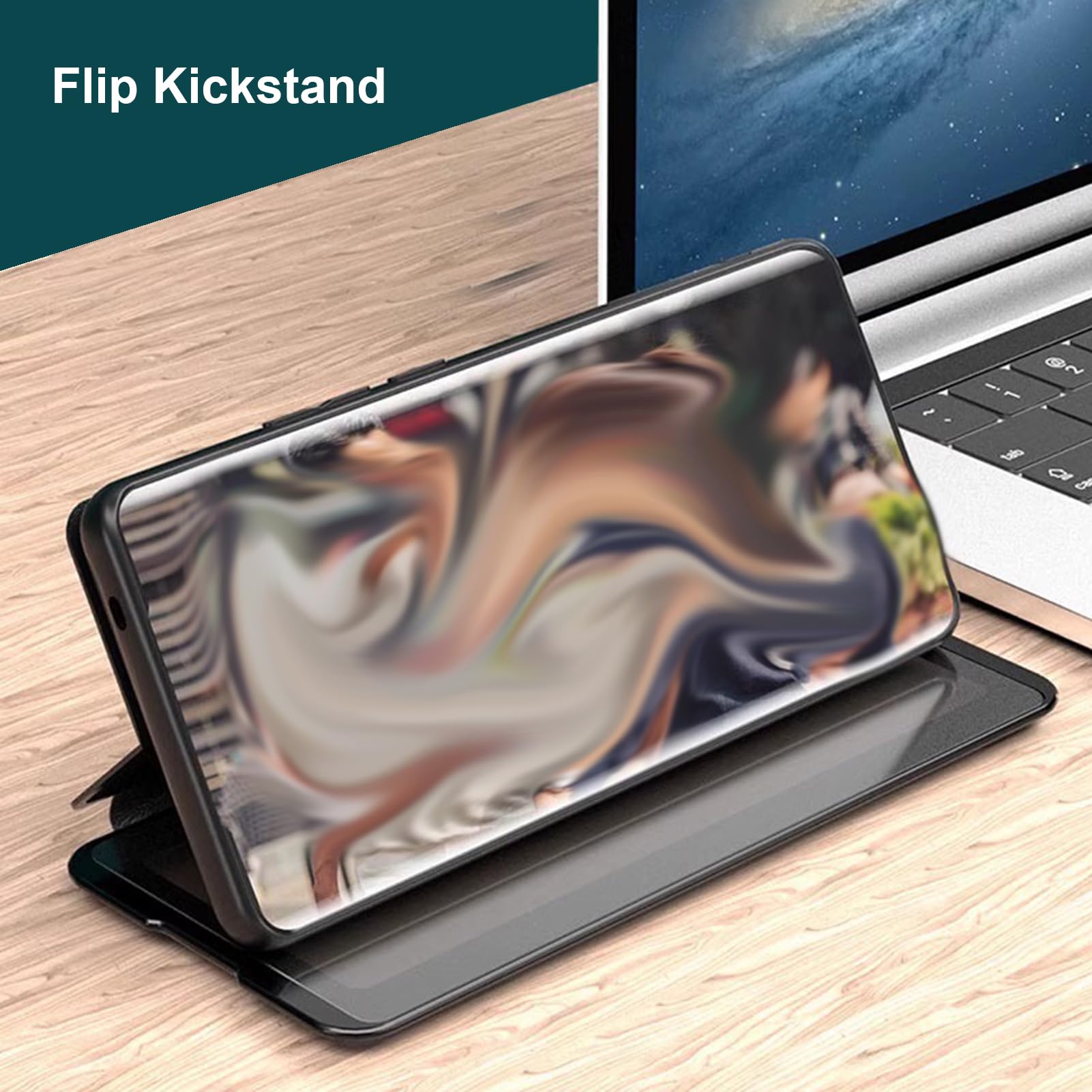 Etui z prawdziwej skóry do Samsung Galaxy S25 Ultra/S25 Plus/S25, inteligentne etui z klapką zamknięta hibernacja smukłe etui obsługuje ładowanie bezprzewodowe, czarne, S25