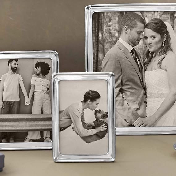 Mariposa Signature 4X6 Frame | Silver | Brillante | Frames | Decorative Photo Frames | Recycled SANDCAST Aluminum | Handmade in Mexico